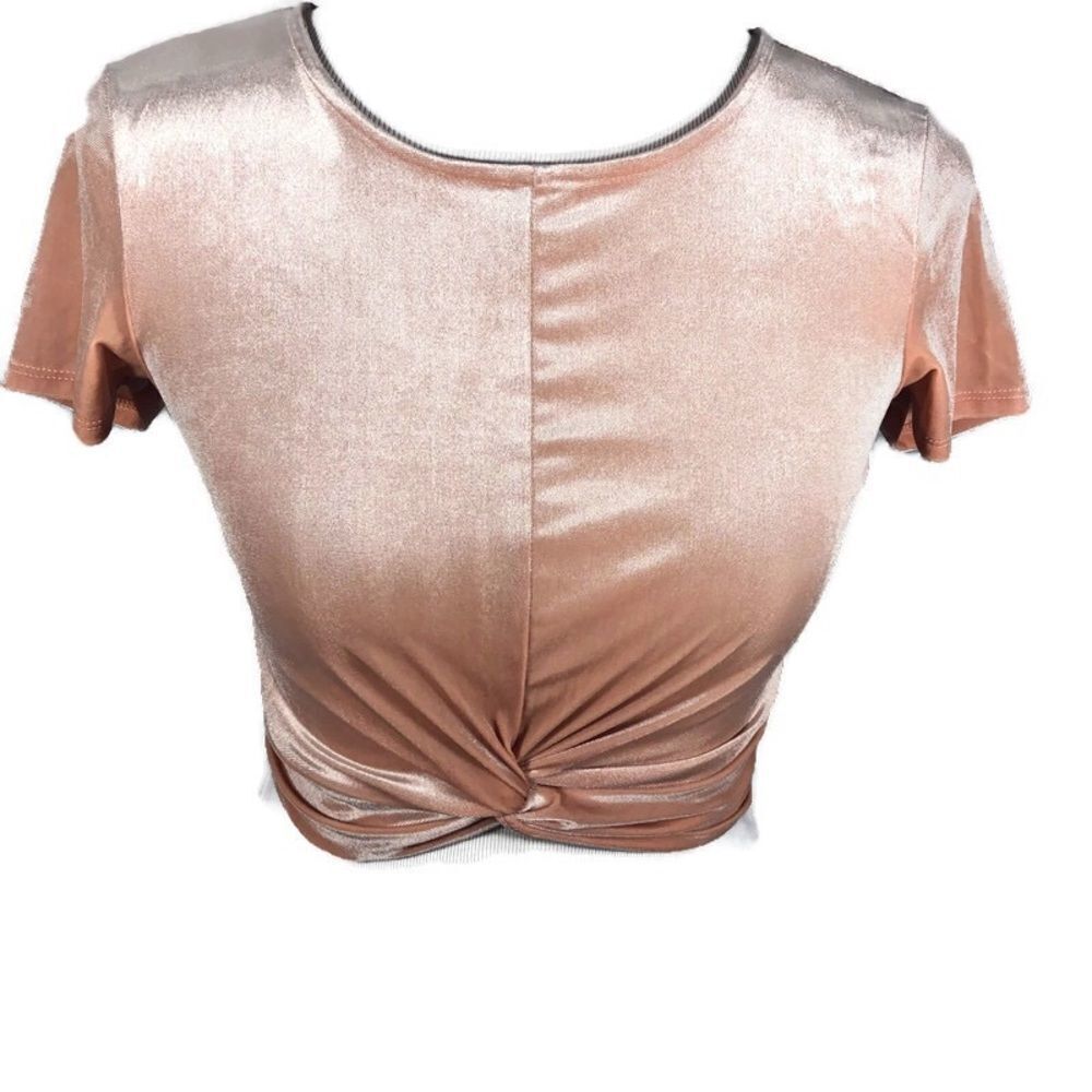 Forever 21 Peach Velvet Crop Top Size Small